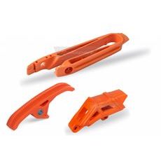 Chain guide / slider / sliding piece kit POLISPORT orange KTM
