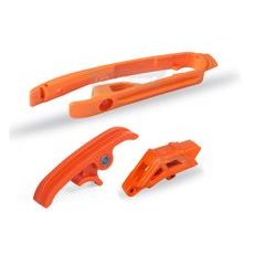 Chain guide / slider / sliding piece kit POLISPORT orange KTM