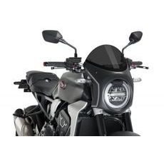 Windshield PUIG SEMI-FAIRING 3133F matt black dark smoke