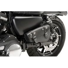 Leather saddlebag CUSTOMACCES DETROIT AP0003N, melns left