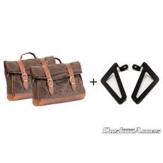 Leather saddlebag CUSTOMACCES VINTAGE ALV002T brown left / right