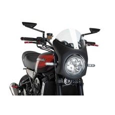 Windshield PUIG SEMI-FAIRING 9595W matt black, caurspīdīģs