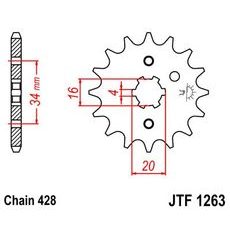 PRIEKŠĒJAIS ZOBRATS JT JTF 1263-16 16T, 428