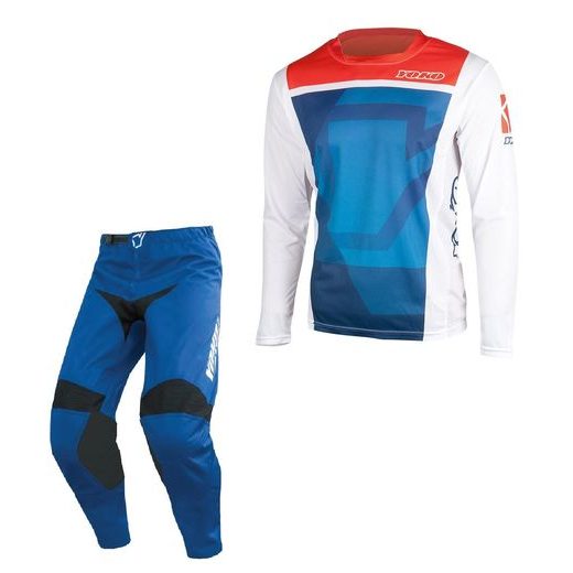 SET OF MX PANTS AND MX JERSEY YOKO TRE+KISA BLUE; BLUE/RED 32 (M)