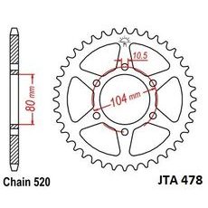 Aluminijasti zadnji verižnik (zobnik) JT JTA 478-40 40T, 520