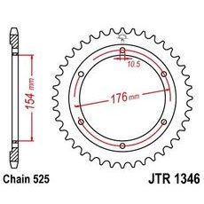 Zadnji verižnik (zobnik) JT JTR 1346-43 43T, 525