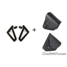 Leather saddlebag CUSTOMACCES BARCELONA APB002N črna pair, with universal support