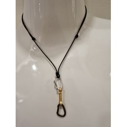Přívěsek Sampaoli Express bronze rhodium&gold&ruthenium plated black rope
