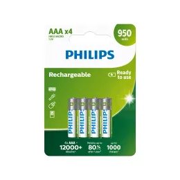Dobíjecí baterie Philips AAA 950mAh mikro accu HR03 4ks v balení