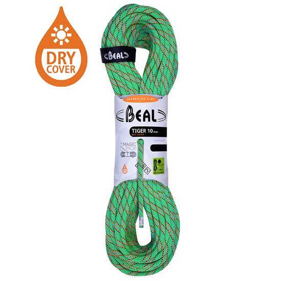 Lano Beal Tiger Unicore 10 mm 70 m Dry Cover zelená