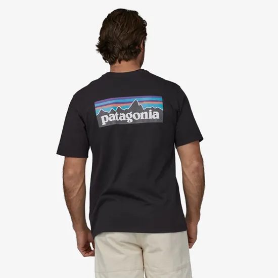 Triko Patagonia KR P-6 Logo Responsibili-Tee BLK