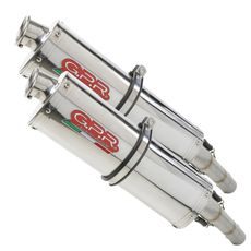 DUAL SLIP-ON EXHAUST GPR TRIOVAL A.12.TRI POLISHED STAINLESS STEEL INCLUDING REMOVABLE DB KILLERS AND LINK PIPES