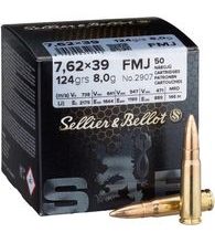 Puškový náboj S&B 7,62x39 FMJ 124 grs / 8g 50ks