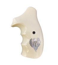 Střenky KSD Smith & Wesson K/L rám round butt slonovina se stříbrným motivem