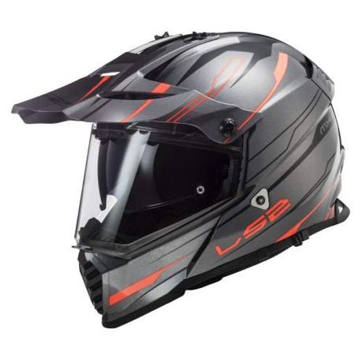 LS2 HELMETS LS2 MX436 PIONEER EVO KNIGHT TITANIUM ORANGE