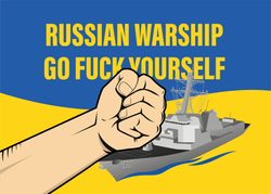 Pegatina RUSSIAN WARSHIP - GO FUCK YOURSELF puño