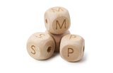 Wooden beads with alphabet letters