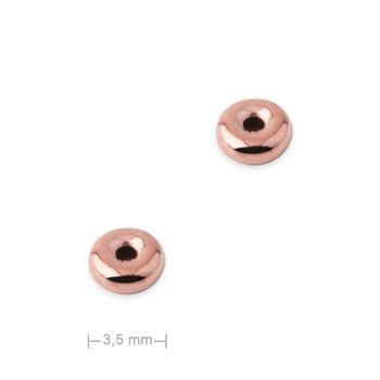 Silver spacer round bead rose gold-plated 3.5x1mm No.709