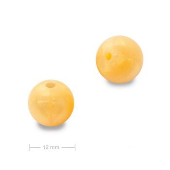 Silicone round beads 12mm Pearl Gold