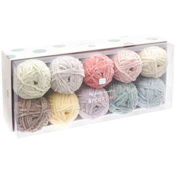 Set of chenille crocheting yarns Ricorumi Nilli Nilli Pastel 10 pcs