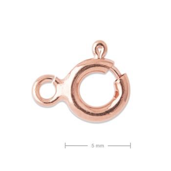 Silver spring ring rose gold-plated flat loop 5mm No.910