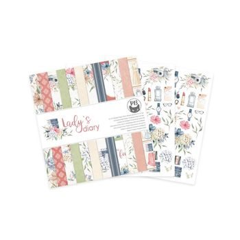 Set of double-sided papers for scrapbook 30x30cm 12 sheets P13 Lady´s Diary