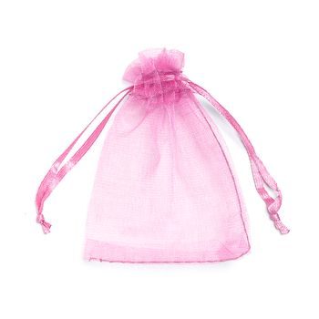 Organza bag 80x70mm pink