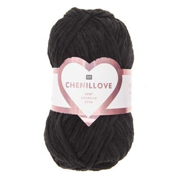 Chenille yarn Chenillove colour shade 014 black