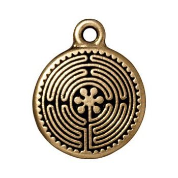 TierraCast pendant Labyrinth antique gold