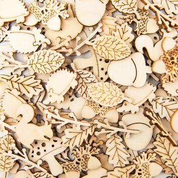 Mix of wooden cutouts with a forest motif 15pcs