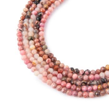Rhodonite gradient faceted beads 3mm
