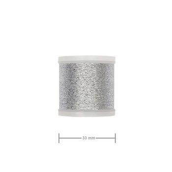 Metallic embroidery thread in the colour of silver