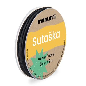 Sutaška 3mm/2m černá