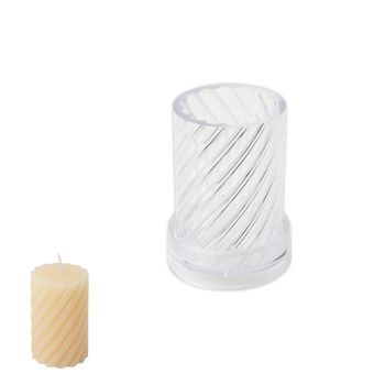 Polycarbonate candle mould in the shape of a cylinder with a spiral 50x75mm