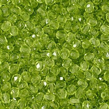 Glass fire polished beads 3mm Olivine