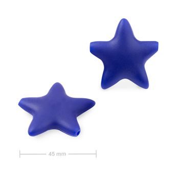 Silicone beads star 45x45mm Navy Blue