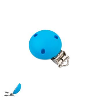 Silicone dummy clip 34mm with 3 holes and a metal buckle Sky Blue