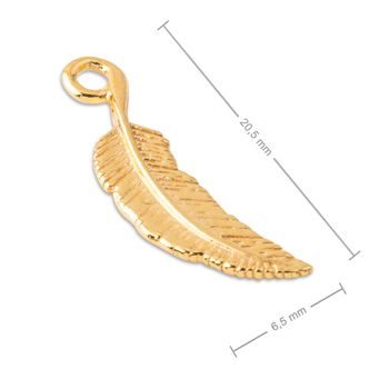 Silver pendant feather gold-plated No.858