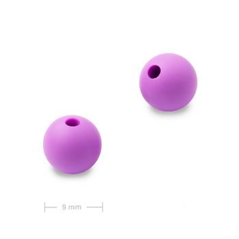 Silicone round beads 9mm Light Violet
