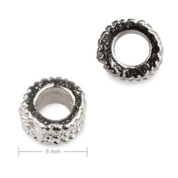 Metal spacer bead circle 6mm in the colour of platinum