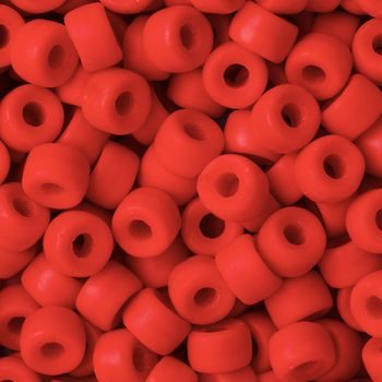 Czech glass large hole beads 6mm Coral Red Opaque Matt