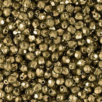 Glass fire polished beads 3mm Halo Linen