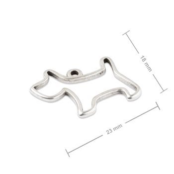 Manumi pendant dog 23x18mm silver-plated