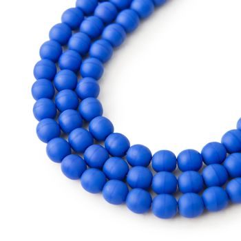 Czech glass pressed round beads Dark Blue Opaque Matt 6mm No.32