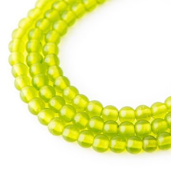 Glass Mala beads 6mm/17cm green