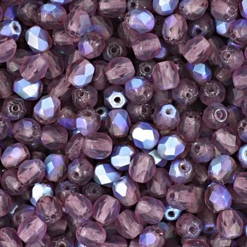 Manumi české broušené korálky 4mm Matte Amethyst AB