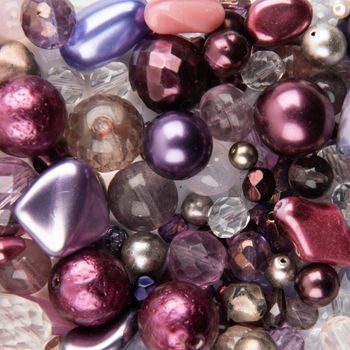 Czech glass beads mix purple