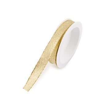 Taffeta gift ribbon in gold colour with a gold edge 15mm/4m