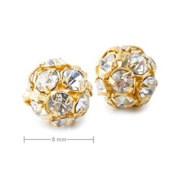 Rhinestone ball 8mm gold Crystal