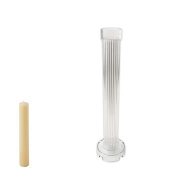 Polycarbonate mould for a thin candle in the shape of a scored cylinder 28x270mm